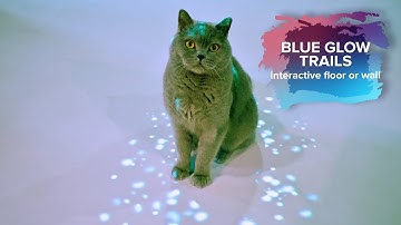Blue Glow Trails | interactive display floor or wall projector game from LUMOplay