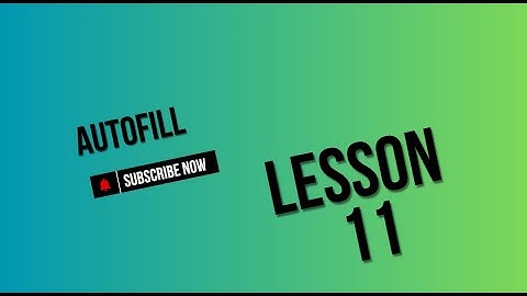 MS Excel Tutorial - Lesson 11 - Autofill