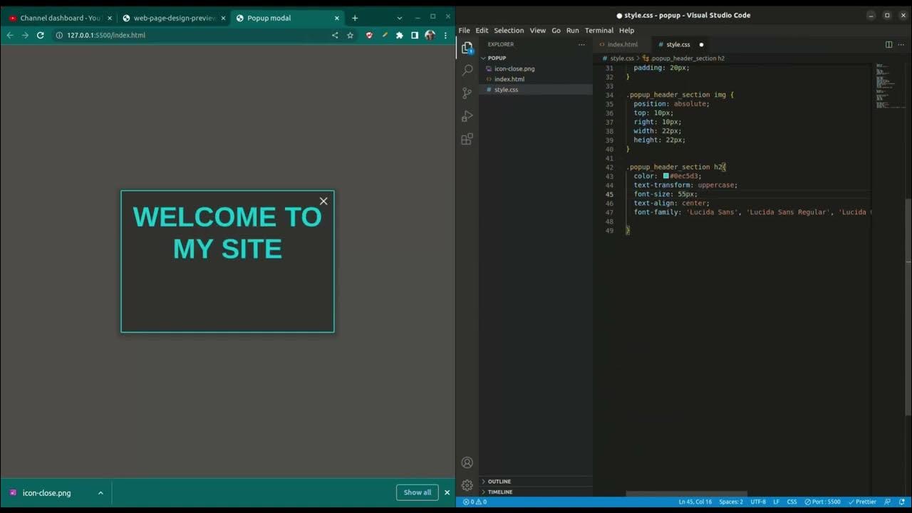 How to create popup with HTML and CSS, HTML and CSS popup - Beginner's ...