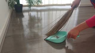ASMR Sweeping sound with African broom  No talking