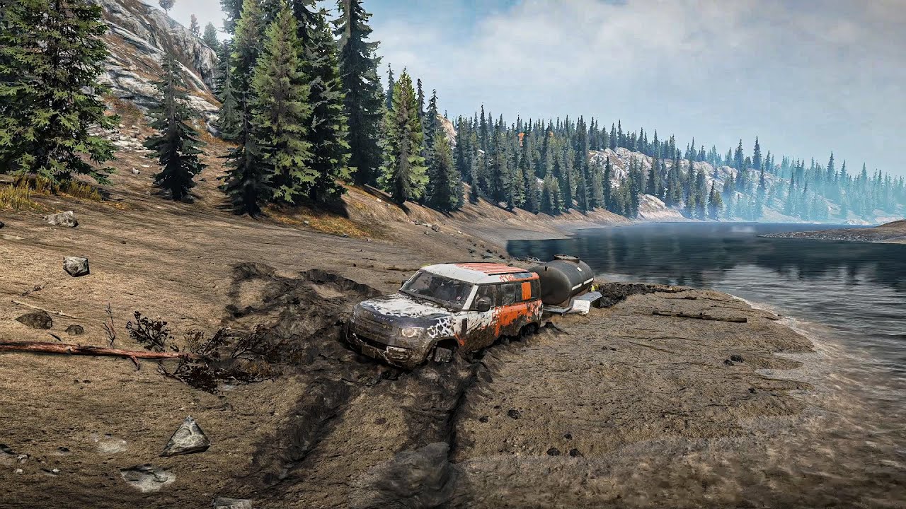 Range Rover Defender is Weak to Pull this Small Tanker in Snow Runner