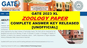 GATE XL 2023 ZOOLOGY PAPER || COMPLETE ANSWER KEY RELEASED (UNOFFICIAL)