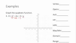 9 3 Graphing Quadratic Functions