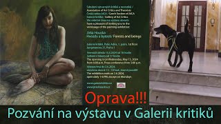 Oprava Pozvání na výstavu Hvozdy a bytosti, v Galerii kritiků