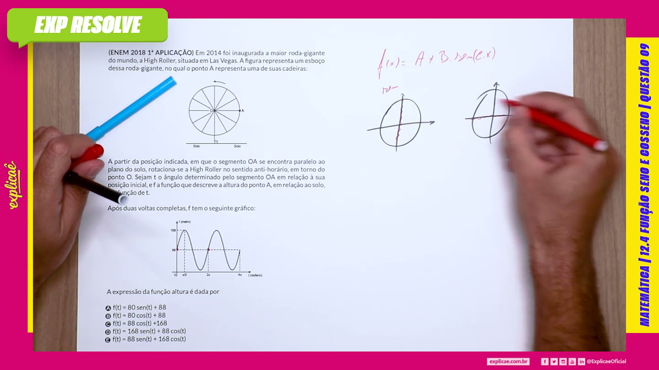EM 2014 FOI INAUGURADA A MAIOR RODA-GIGANTE DO MUNDO, A HIGH ROLLER,  (...) | FUNÇÃO SENO E COSSENO