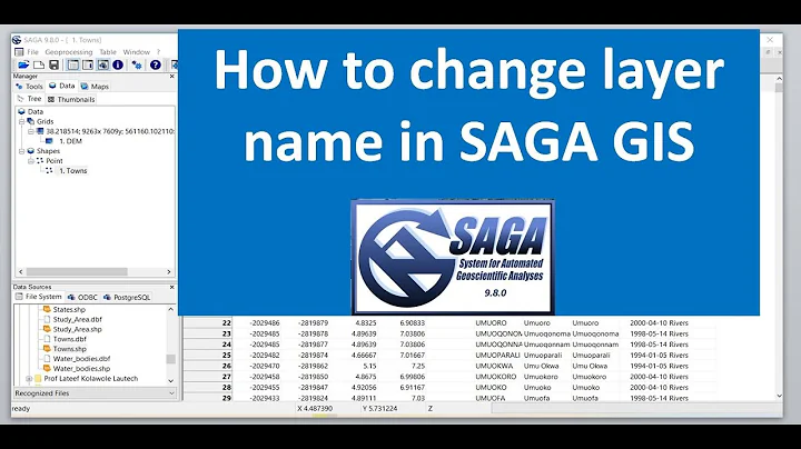 SAGA GIS for beginners: How To Change Layer Name In SAGA GIS