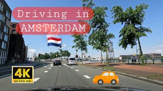 Driving from Amsterdam Central to the Airport. .  4K.