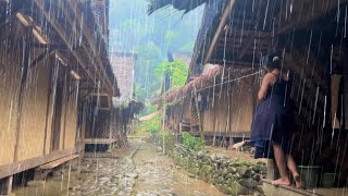 Duuh Dingin nih!!, Hujan Deras Mengguyur Kampung Cicakal, Suasana Pedesaan Banten - Baduy