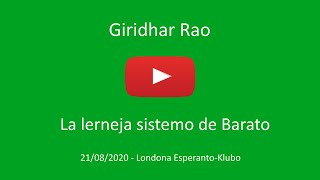 21a de aŭgusto 2020 – Prelego de Giridhar Rao