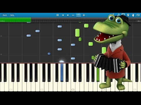 Пусть бегут неуклюже - Песенка Крокодила Гены (на пианино Synthesia)