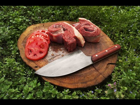 Almazan sırp şef bıçağı yapımı ve hamburger sürprizi (Almazan serbian chef's knife making)