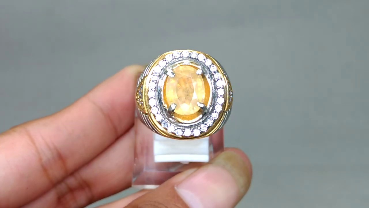 Batu Cincin Yellow Safir Yakut Kuning emas ori asli Kode 