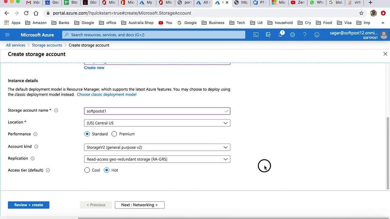 How to create storage account in Azure - YouTube