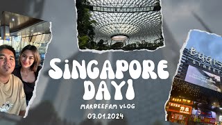 Singapore Tour Day 1 | Changi Airport | Hotel Boss | Bugis Street | Travel Guide | Marbee Fam Vlog