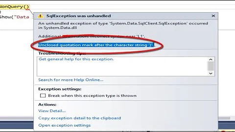 Programming with VB.net: fix error Unclosed quotation mark after the character string'.