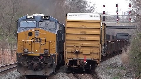 CSX Freight Trains Meet In West Baltimore