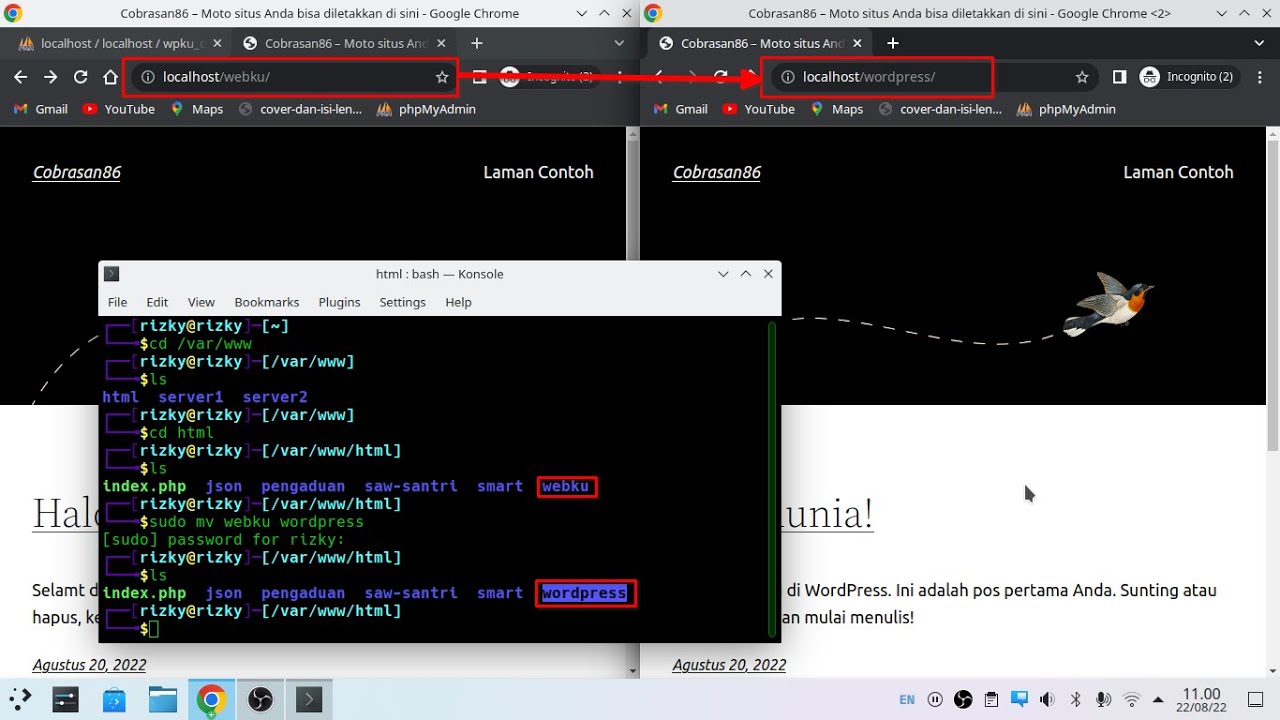 Tutorial Mengubah URL Wordpress dengan PHP My Admin - YouTube