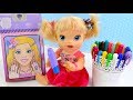 Куклы Пупсики Раскраска  Учим Цвета Рисуем Водой Как Мама Развивающий Мультик для детей