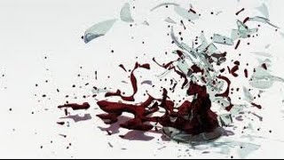 Glass smashing with liquid in sound effect