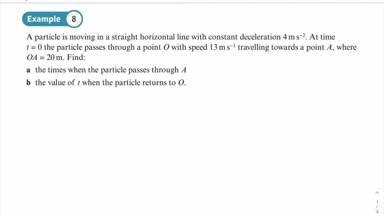 AS Mechanics Ch 9.4 Example 8 - YouTube