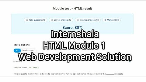 Web Development HTML Module 1 Test Solution internshala | Study Studio #webdevelopment #internshala