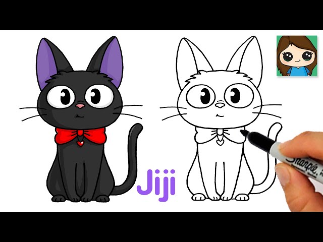 ease drawing cute cartoon cat with Kleki 