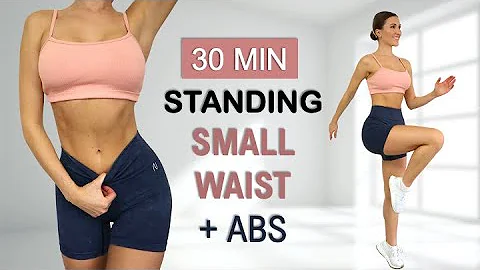 30 Min SMALL WAIST + ABS | All Standing - No Jumping, Calorie Burn, No Repeat, Warm Up + Cool Down