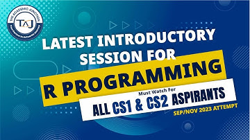 Introductory session for R programming for CS1 & CS2 Students | Sept/Nov