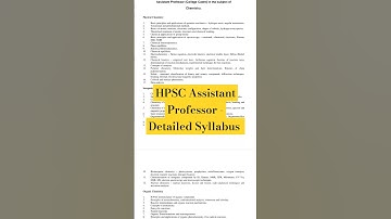 HPSC Assistant Professor Chemistry 2024  - Detailed Syllabus 🖊️📃#hpsc #assistantprofessor