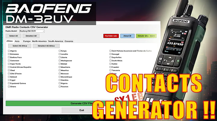 Don't miss it! Baofeng DM-32UV DMR contacts generator for all countries 💻 / SY1EBE