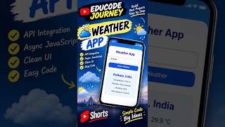 🌦️ Build a Weather App Using HTML, CSS & JavaScript | API Project #Shorts