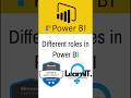 Different roles in Power BI #learnit #powerbi #pl300 #tutorial #education