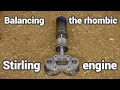 Balancing the rhombic stirling engine