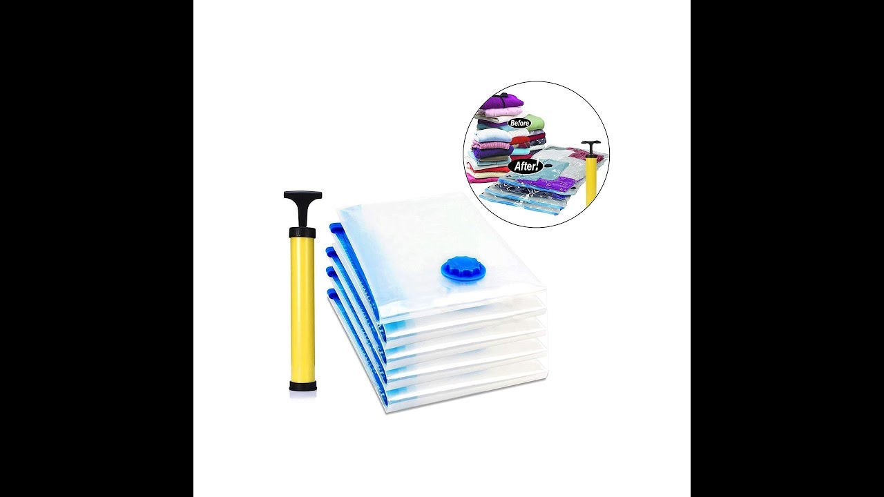 House of Quirk Vacuum Storage Reusable Ziplock Smart Space Saver Bags (Pack of 5)