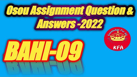 BAHI-09 All Assignment Exam Question And Answer In One Video