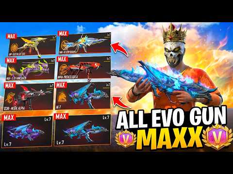 WASTED 5 LAKH DIAMONDS FOR ALL EVO GUN MAX 🔥💀 || EVO GUN MAX 1 TO 7 LVL TRICK
