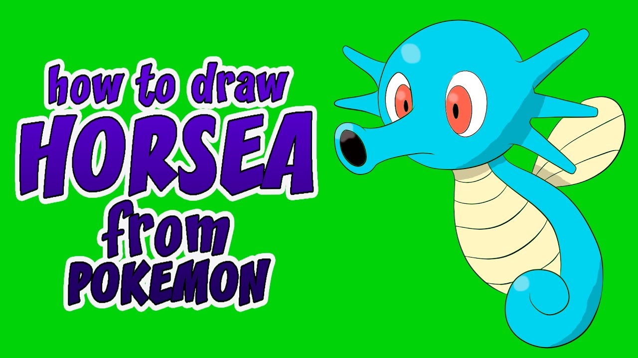 How to draw pokemon Horsea from Pokemon sun and moon easy drawing tips ...