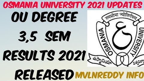 Osmania University Degree 3,5 Sem Results 2021 Released//OU Degree Results//TS Degree Exams Updates