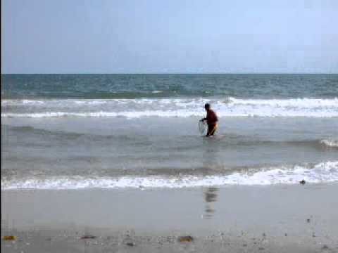 Myrtle Beach surf fishing using a net  YouTube