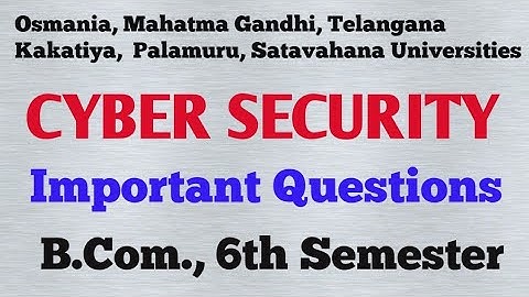 Cyber Security | Important Questions | B.Com (CBCS) 6th Semester
