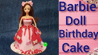 Barbie Doll Cake|| বার্বি ডল কেক রেসিপি ||Birthday Cake||@TheCreamyTale23