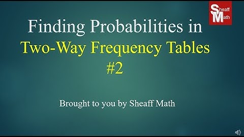 Union, Intersection and Marginal in Two-Way Tables - Sheaff Math