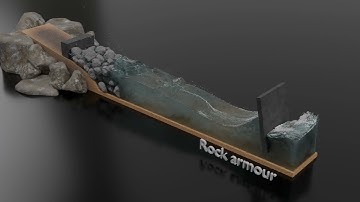 Blender with Flip fluids addon simulation of a Rock Armour Coastal Defence