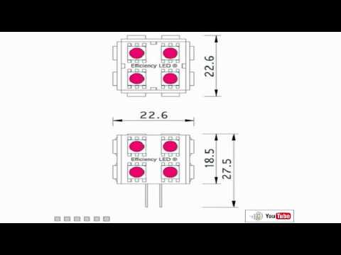 Présentation de l'ampoule LED G4 colorée CUBE 20 LED rouge 8 a 24 volts