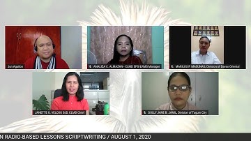 TRAINING-WORKSHOP ON RADIO-BASED LESSONS SCRIPTWRITING AND BASIC VIDEO PRODUCTION