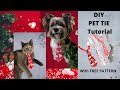 How To Make Easy Neck Tie For small Dog Or Cat | Christmas Pet Tie Tutorial | Easy DIY.