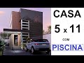 CASA PEQUENA DE 5 POR 11 METROS SOBRADO COM PISCINA # 59