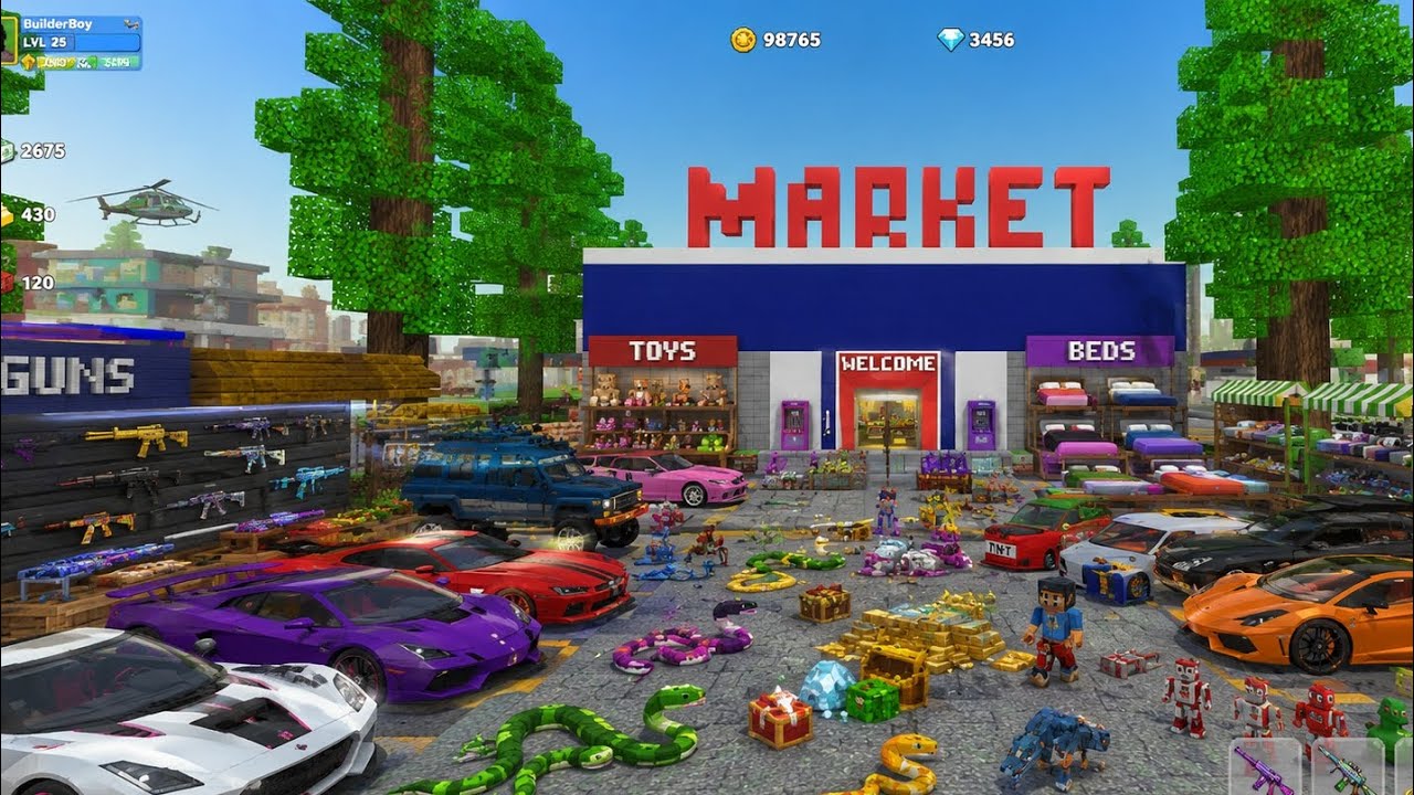 😊😊Ultimate Blocky Market With Supercars and Guns🤩🤩 - YouTube