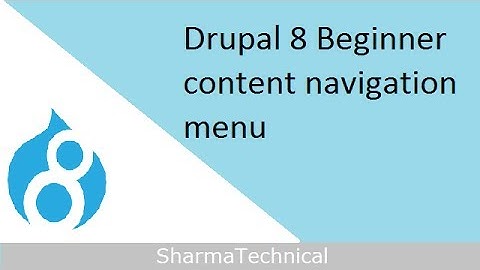 Drupal 8 Beginner : content navigation menu