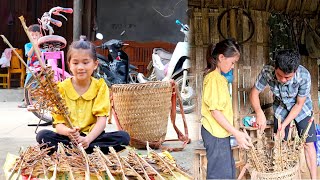 The uncle caught many wild frogs for Phuong Vy to eat and sold some for living expenses